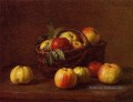 Pommes dans un panier sur une table Henri Fantin Latour Nature morte